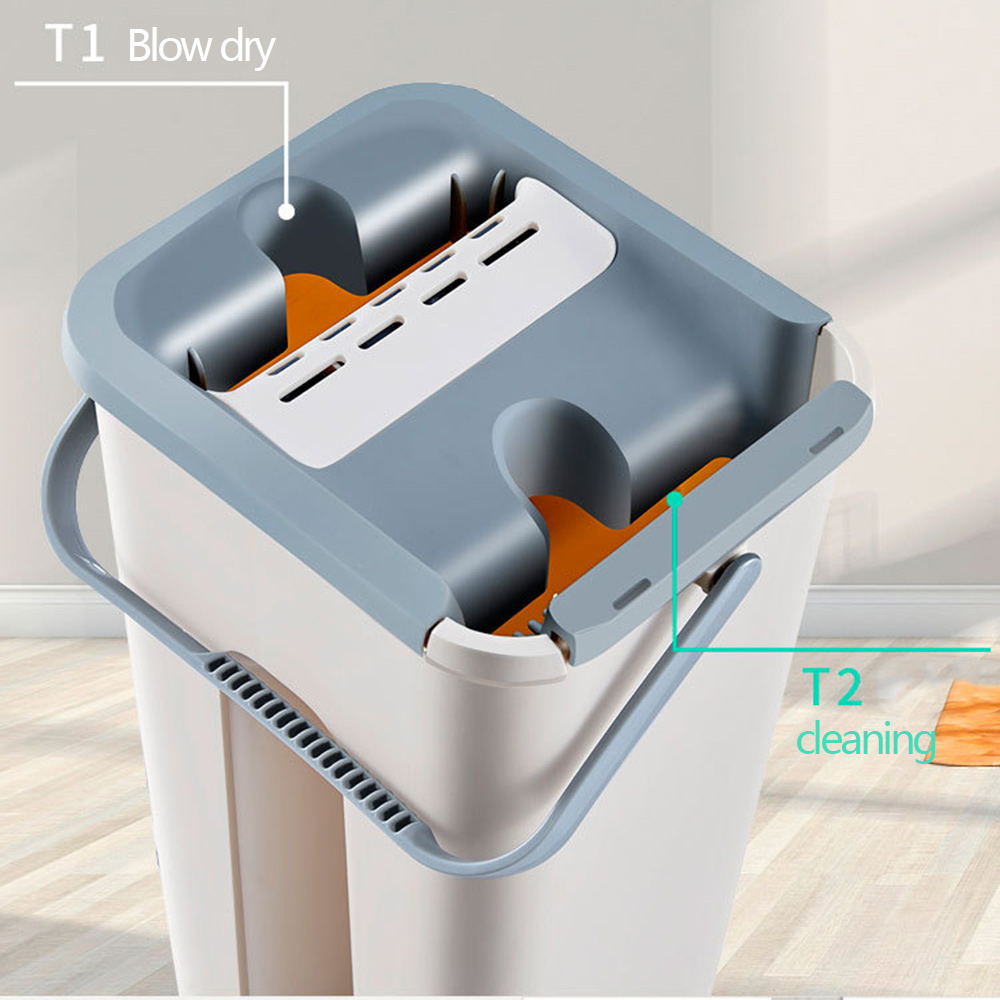Magic Cleaning Mops Gratis Hand Spin Cleaning Microfiber Mop Met Emmer Platte Squeeze Spray Mop Thuis Keuken Vloer Schoon Gereedschap 5