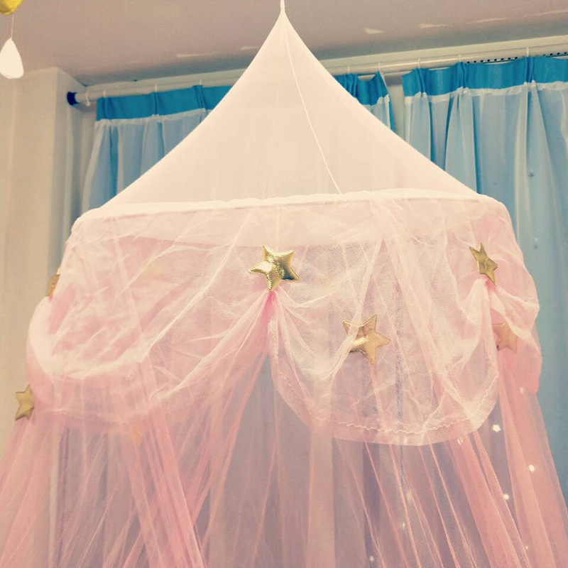 Kids Play House Tenten Ronde Hung Dome Meisjes Crib Prinses Hemelbed Netting Baby &#39;S Paleis Kinderen Kamer Tent: Star