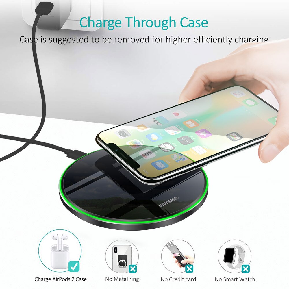 FDGAO-cargador inalámbrico para móvil, cargador inalámbrico rápido de 30W para Samsung S20, S10, Note 20, iPhone 12 Pro Max, 11, 8, X, XS, XR, Xiaomi Mi 10, 9, Huawei Mate 40 Pro