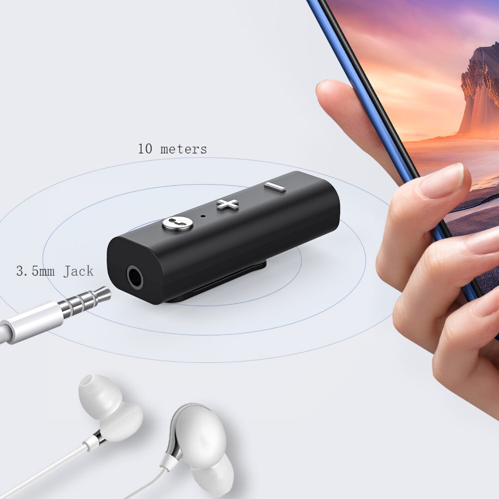 Kebidu Bluetooth 5.0 Receiver For 3.5mm Jack Earphone Wireless Adapter Bluetooth Aux Audio Music Transmitter For Headphone