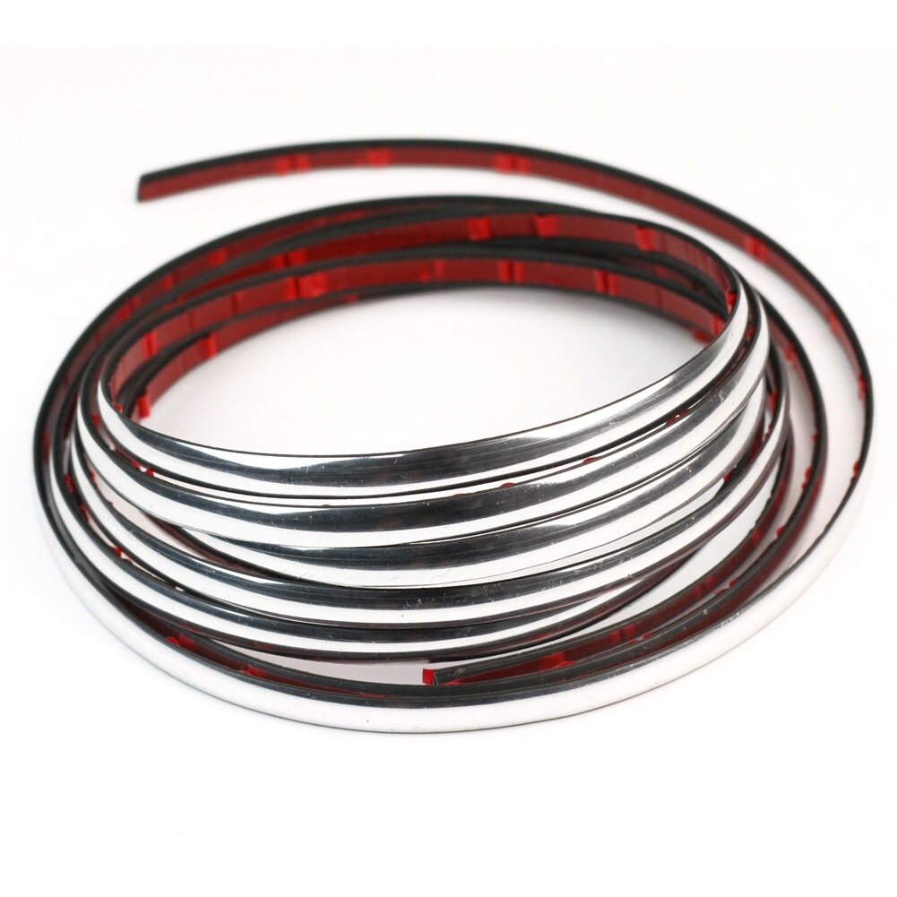 Universal 6mm 15mm 18mm 22mm Car Chrome Moulding Strip Trim Soft PVC Auto Exterior Moulding Strip Protector