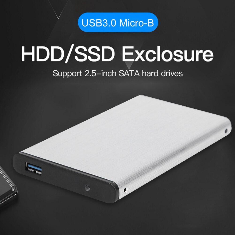 Tool-free HDD SSD Hard Disk Box 7+15Pin SATA To USB 3.0 External Hard Drive 2.5" 6Gbps 10TB SSD HDD Case with Type-C OTG Adapter