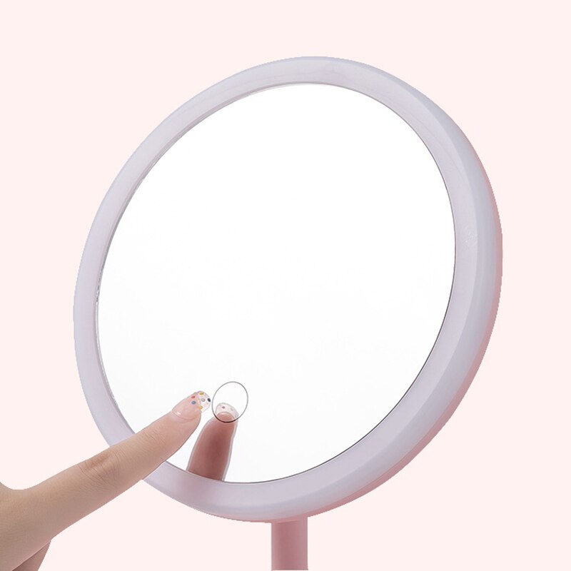 LED Makeup Mirror Battery Operated Stand for Tabletop Bathroom Bedroom Travel with Touch Dimmer Switch Cosmetic Mirror