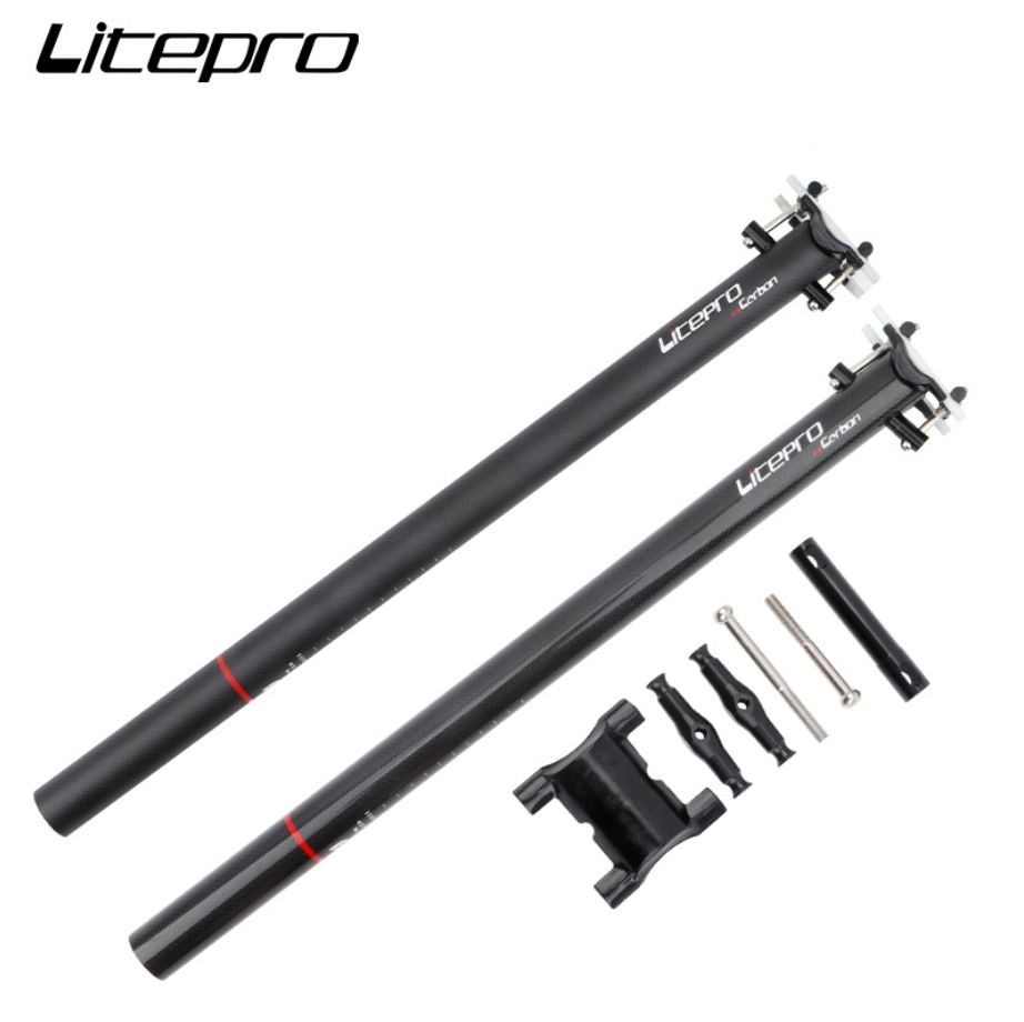 Litepro Zadelpen Voor Brompton Vouwfiets Carbon 31.8Mm * 580Mm Fietsstoeltje Buis