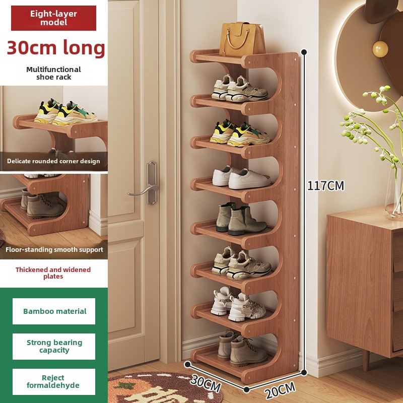 Zapatero, esquina del dormitorio en casa, estilo pequeño y estrecho, estante de almacenamiento multicapa, puerta de entrada, zapatero de alquiler