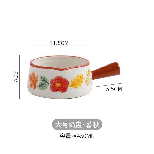 Modern ceramic small milk jug mini milk cup with handle milk jug coffee cup home breakfast salad oatmeal bowls cute tableware: large-5