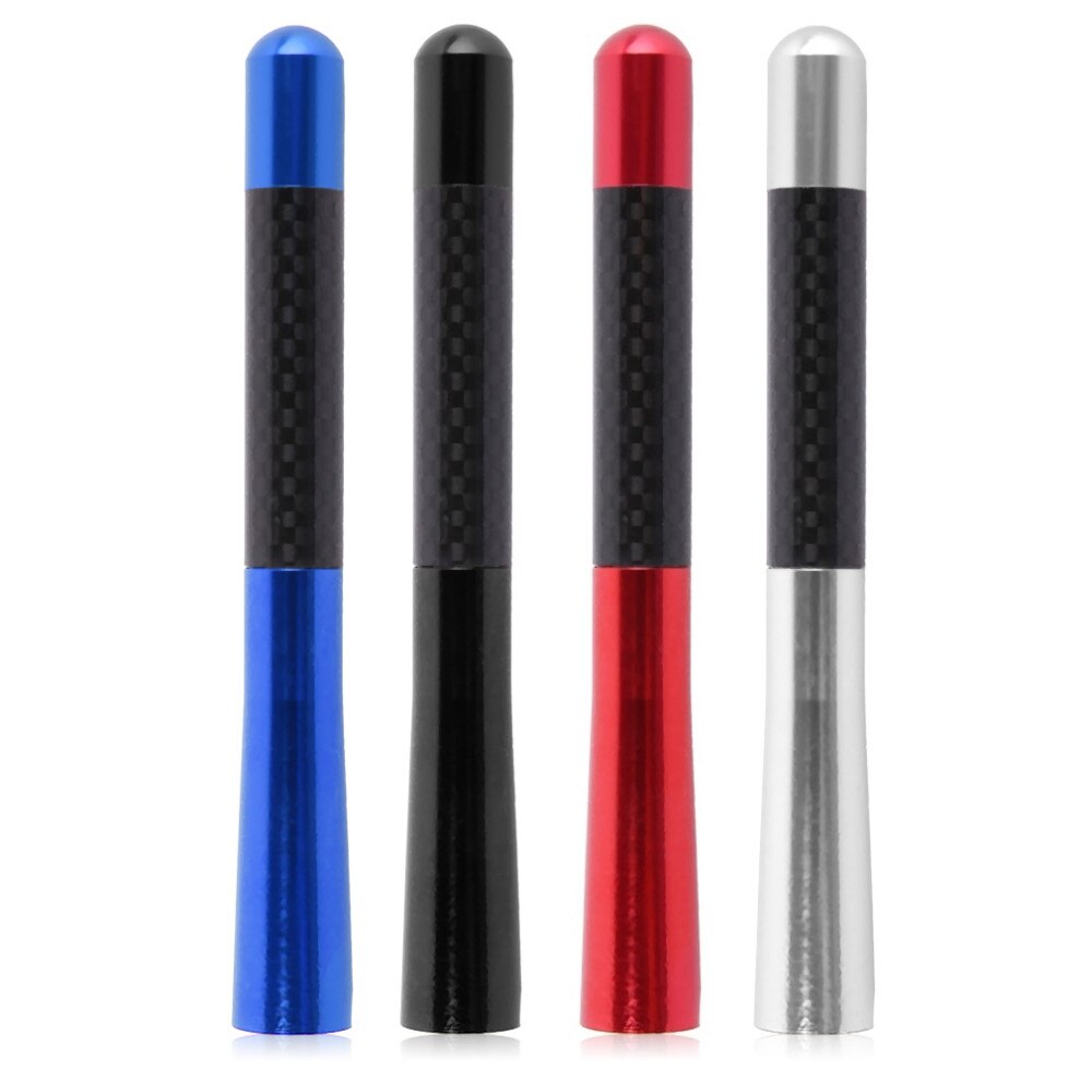 1 stück 12CM Radio Auto Antenne Antenne Kurz Antenne Auto Dekoration Kohlenstoff Fiber verrotten/SILBER/BLAU Für Ford/Fokus/Toyota