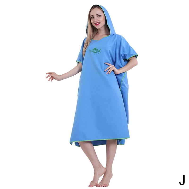 Absorbent Cloak Of Beach Hooded Gown Is Easy To Put On And Take Off: J