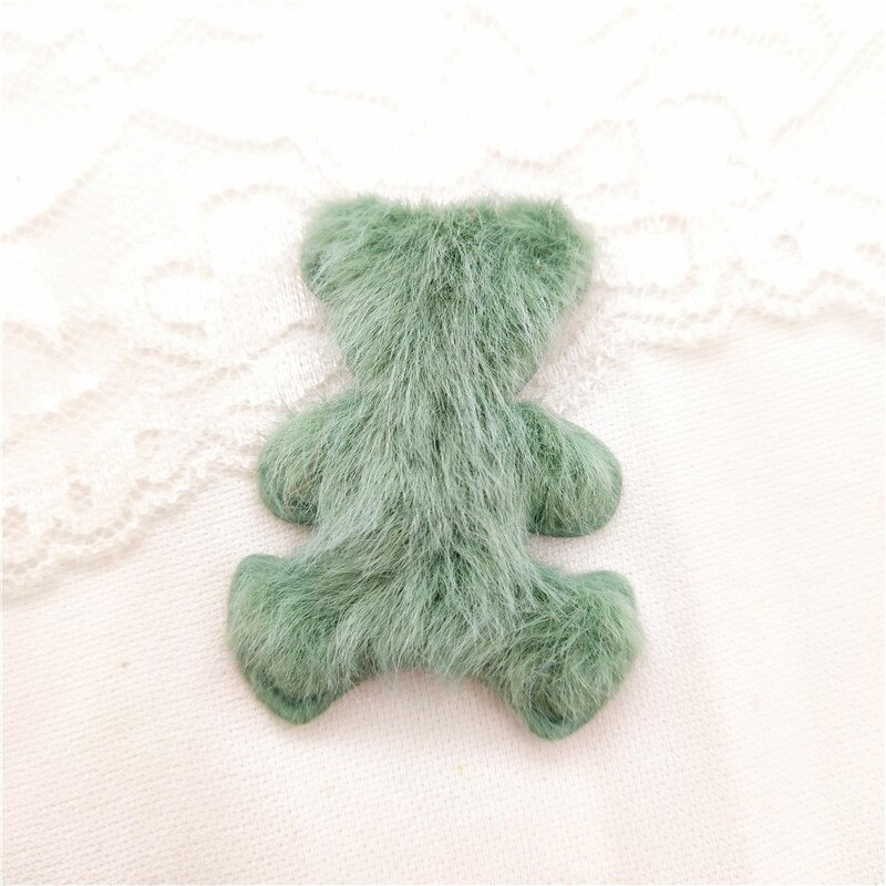 24 Stks/partij 3.5*4.5Cm Soft Furry Patches Beer Pad Applique Voor Ambachten Kleding Hoed Schoenen Decor Diy Hoofddeksels haar Clips Accessoires: 4