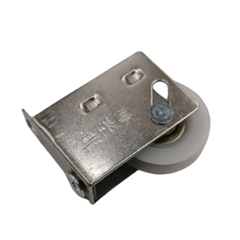 Poulie de fenêtre coulissante 828, roue unique chromée, rouleau en alliage d'aluminium suspendu, arbre de table chromé, 1 pièce