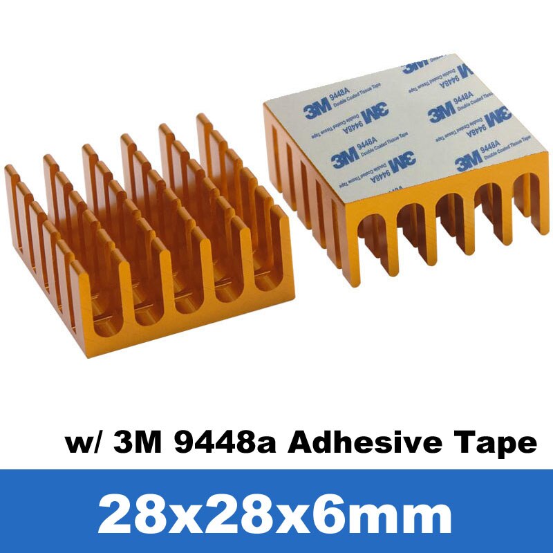 Grzejnik aluminiowy płetwa chłodnica samochodowa w/termiczna taśma klejąca, termicznie klej przewodzący chłodnica samochodowa chłodzenie chłodnicy na PC Baran, 10 sztuk: 22x22x10mm