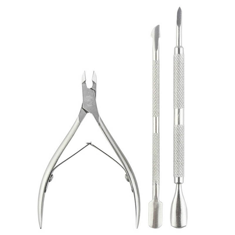 Nail Care Cleaner Nail Art Gereedschap Cuticle Pusher Set Manicure & Pedicure Tool Silver Rvs Vinger Dode Huid Push