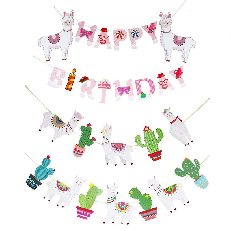 Mexican Party Alpaca Cactus Foil Balloon Alpaca Llama Banner Bachelorette Pinata Balloon Party Decor Summer Birthday Supplies