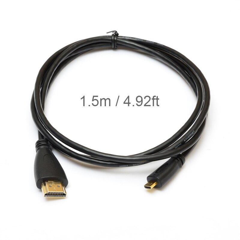 Micro câble HDMI ligne de données pour GoPro Hero 7 6 5 4 3 + Sjcam Sj4000 Xiaomi Yi 4K Eken H9r accessoires de caméra d'action: 1.5m