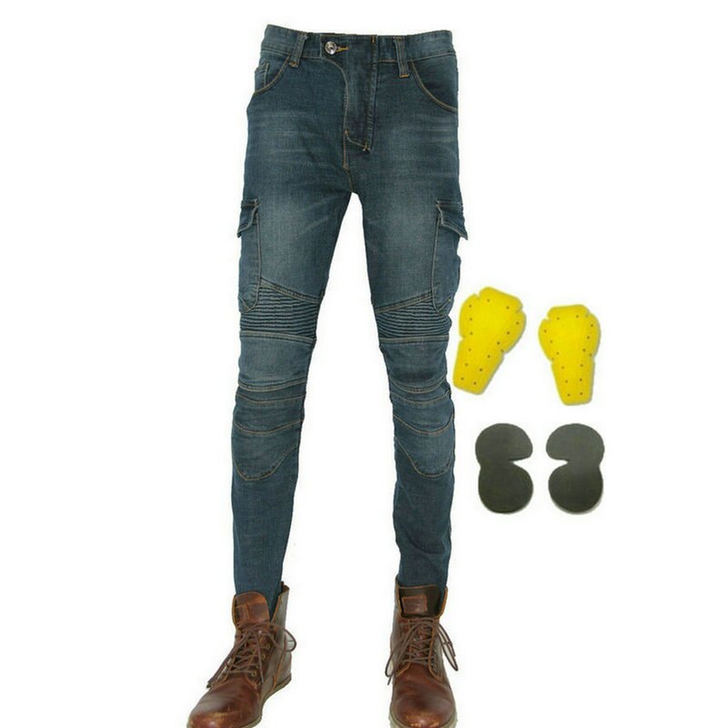 Volero motorpool jes -6 motorsykkel ridebukser løs rett motorsykkel uformelle jeans lokomotiv beskyttende blå bukser: Bukser og ypads / Xxxl