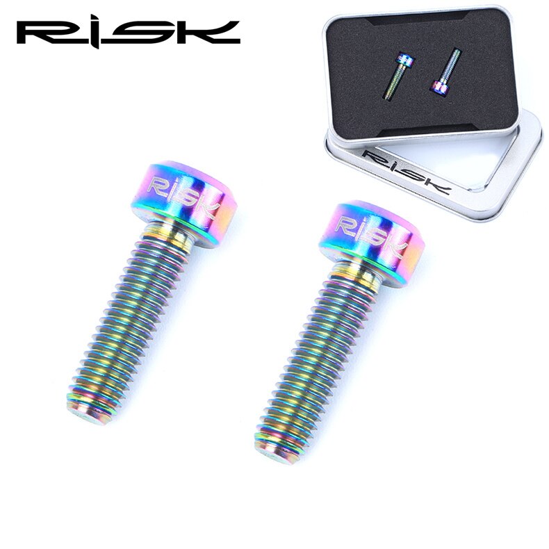 2 stücke M5x18mm Fahrrad Bremshebel Schrauben Titan Legierung Hohl Rabatt Bremse Befestigt Schraube Mountainbike Sitz Post Klemme bolzen: Säule Kopf Regenbogen