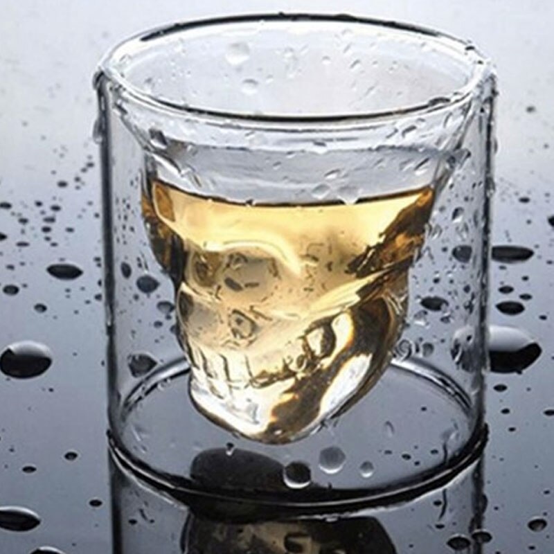 Koffie Mok Double-Layered Transparante Kristallen Schedel Hoofd Glazen Beker Voor Huishoudelijke Whiskey Wijn Vodka Bar Club Bier Wijn glas
