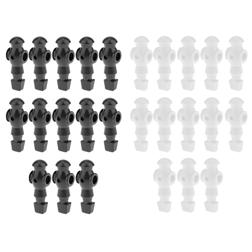 26 stykker sort / hvid fodboldspiller mænd bordfodboldspiller udskiftning af passer til standard 5/8 "fodboldstænger