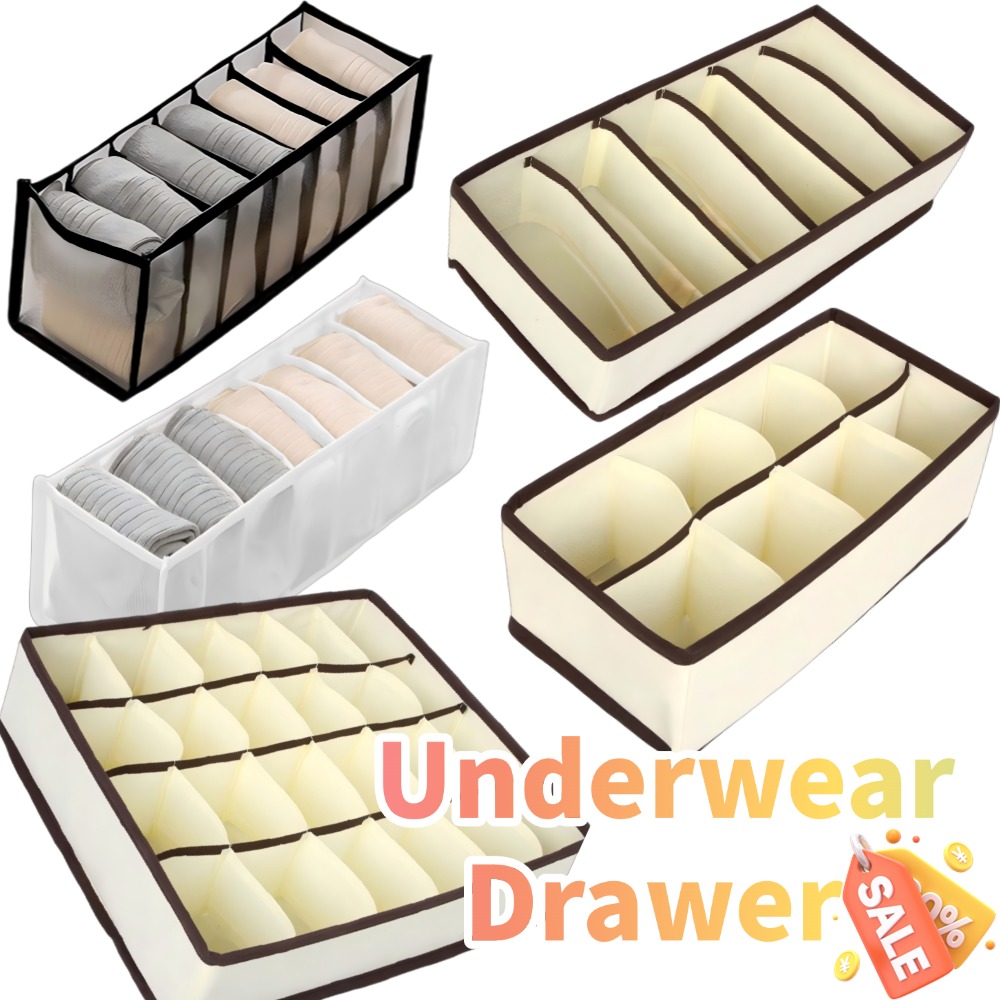 Foldable Drawer Organizers for Underwear, Socks, Bras - Closet Storage Boxes & Dividers