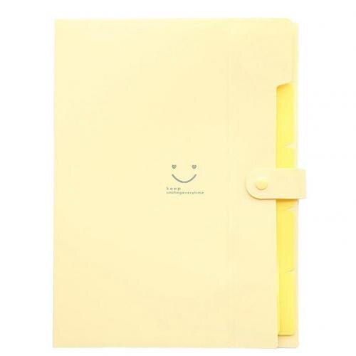 Büro Kunststoff Ordner Multi Tasche Organizer A4 Datei Erweiterung Dokument Ordner: Beige Gelb