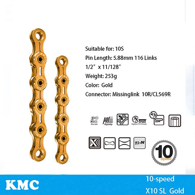 KMC Bicycle Chain X8 X9 X9sl X10 X10sl X11SL X12 Bike Chain For Shimano/SRAM 8 9 10 11 12 speed 116L MTB Road Cycing Chains part