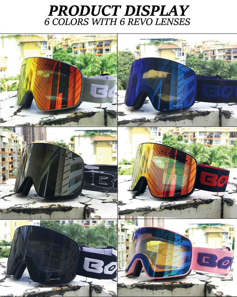 Magnetisk dobbeltlags linse skibriller masker antidugg  uv400 snowboardbriller skibriller briller for menn kvinner med etui