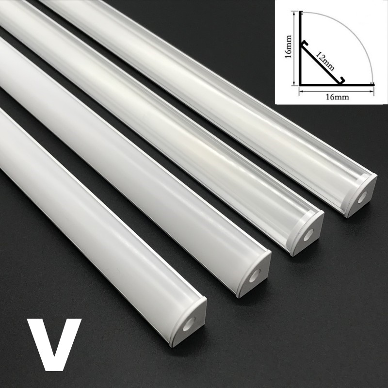 DHL 10-20 unids/lote 1M U/V forma esquina perfil de aluminio soporte de canal para tira de luz LED barra debajo del gabinete lámpara cocina armario