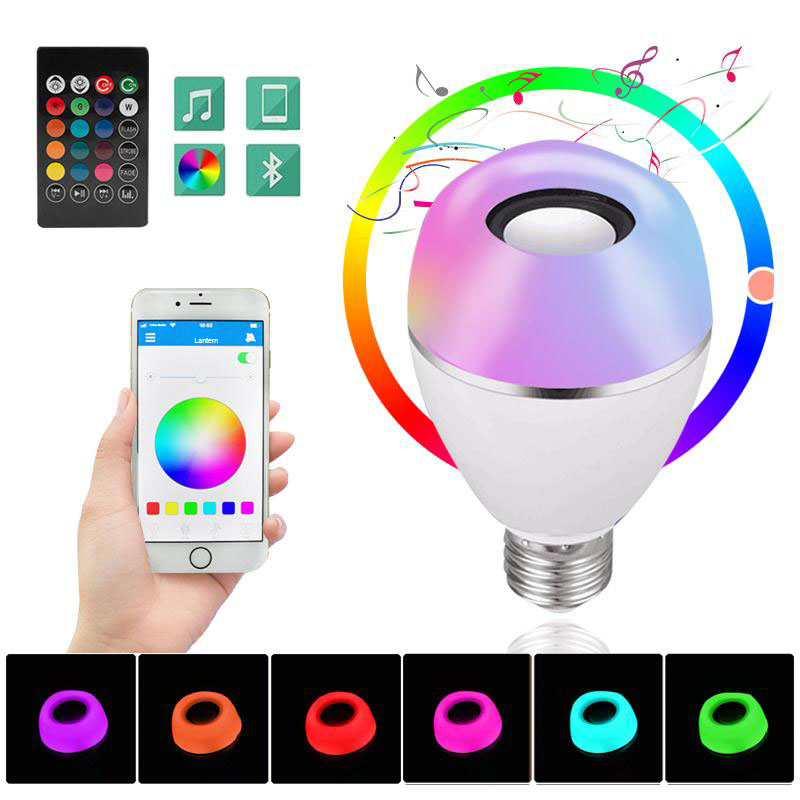E27 RGBW LED Lamp slimme Verlichting intelligente App Bluetooth muziek light bulb Remote Smart Light lamp Dimbare Geheugen lamp