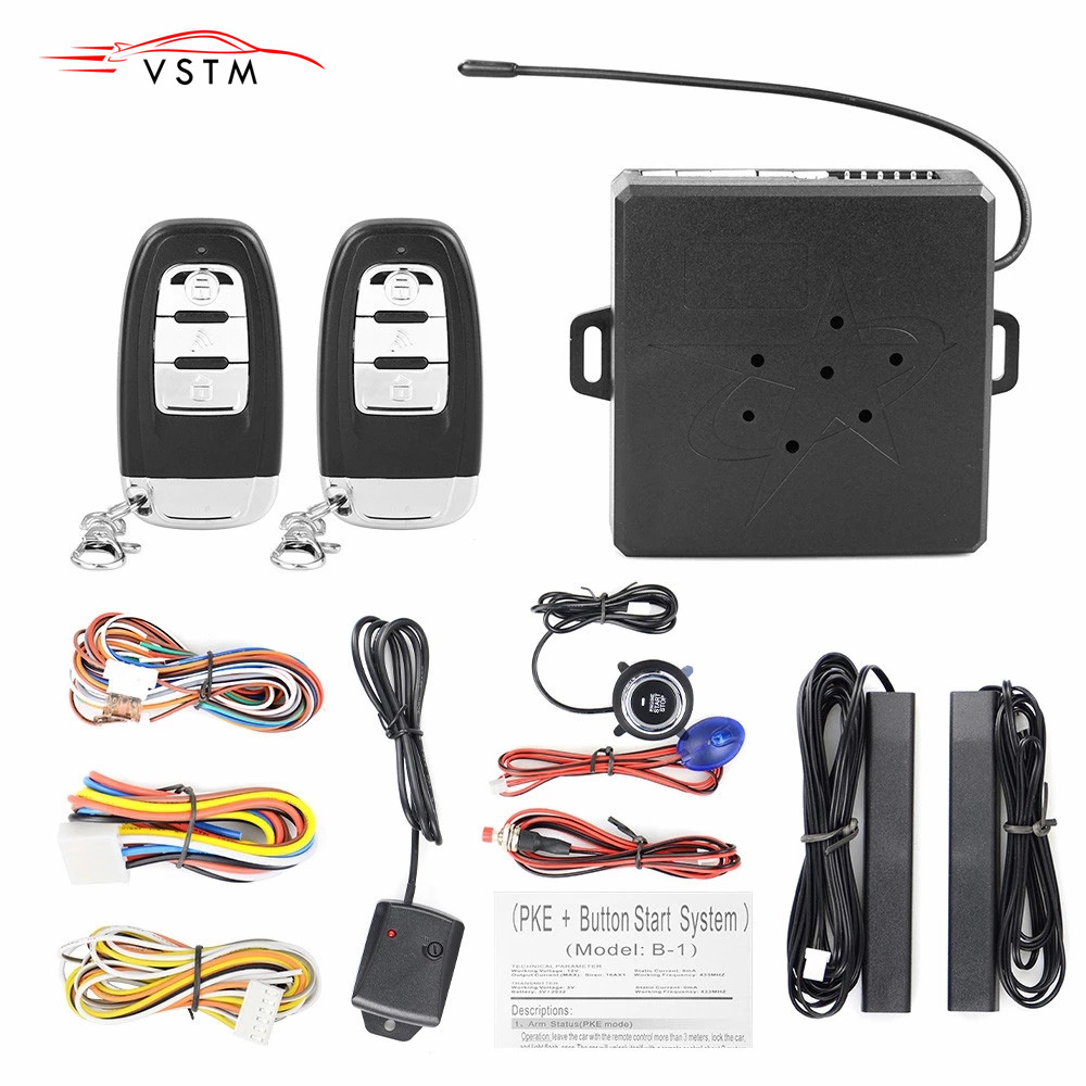 Car Keyless Entry System Engine Start Alarm System Push One-button Start System Remote Starter Stop Car Accessories