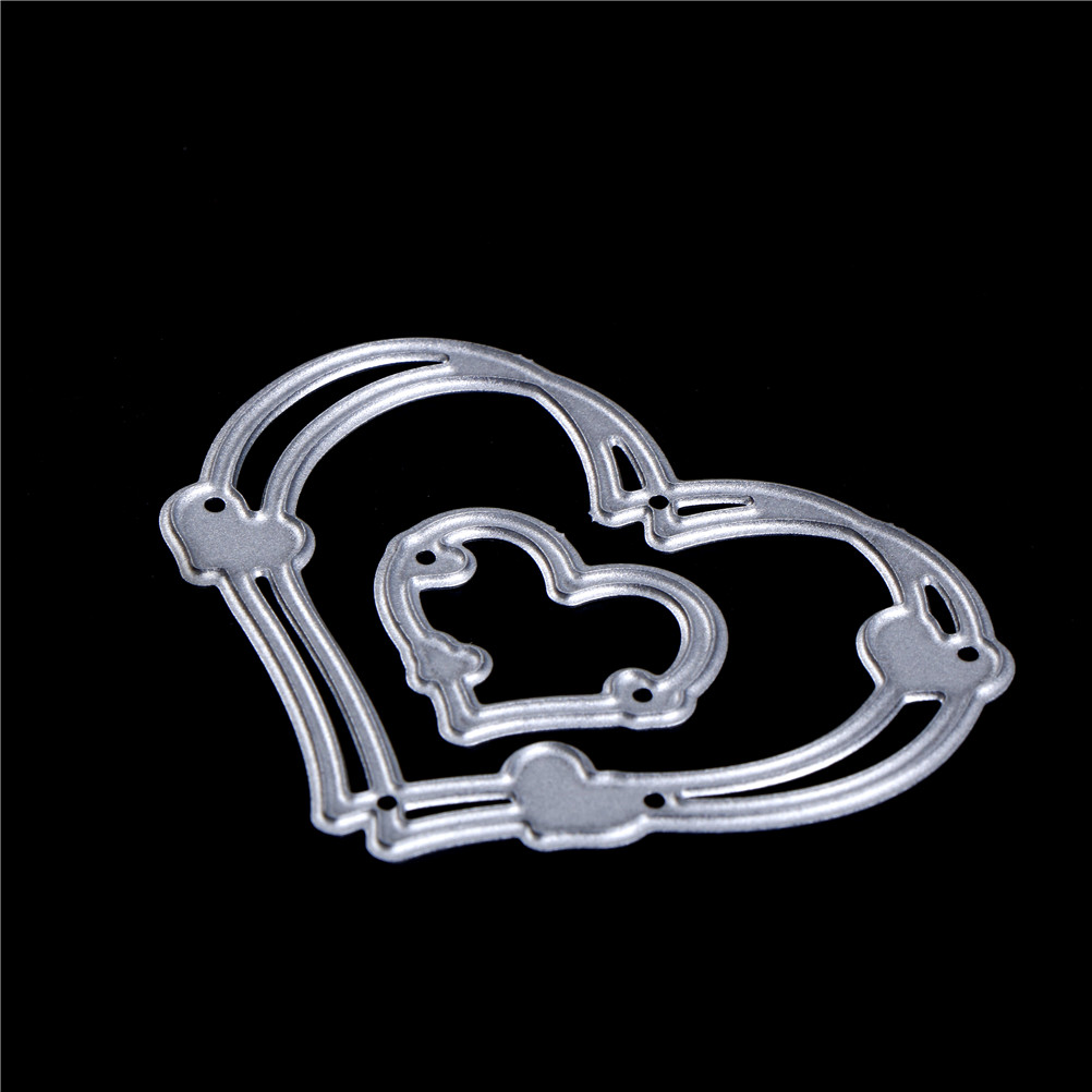 2 stks/partij Embossing Folder Liefde Hart Metalen Stansen Sterft In Scrapbooking Die Cuts Voor DIY Scrapbooking Fotoalbum Decoratieve