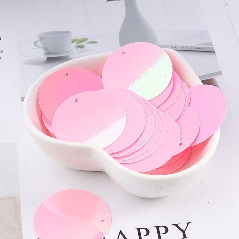 10g/- pack 30 mmab kleur platte ronde losse pailletten pailletten naaien bruiloft knutselen, dameskleding accessoires: Ab donkerroze