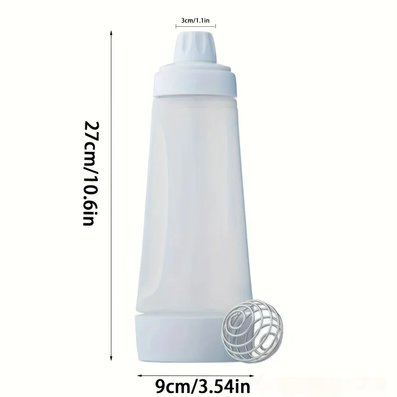 Mélangeur de pâte à manivelle de 1000ml, bouteille avec échelle, distributeur de pâte, crêpes avec fouet, boule, produits cuits, outils faciles à presser, 1 pièce: Default Title