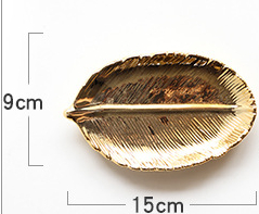 Plateau à Dessert en céramique, feuilles d'ananas, bijoux plat or argent blanc noir boucles d'oreilles anneau assiette décorative bols: X