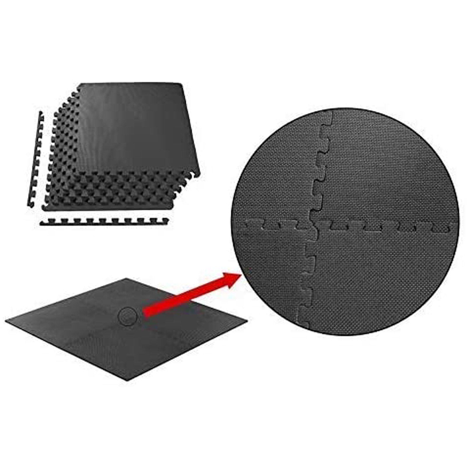 40#18pc Black Rug Carpet Floor Protection Surface Fitness Gymnastics Mattresses Rug Workout Room Floor Mat Splicing Mats