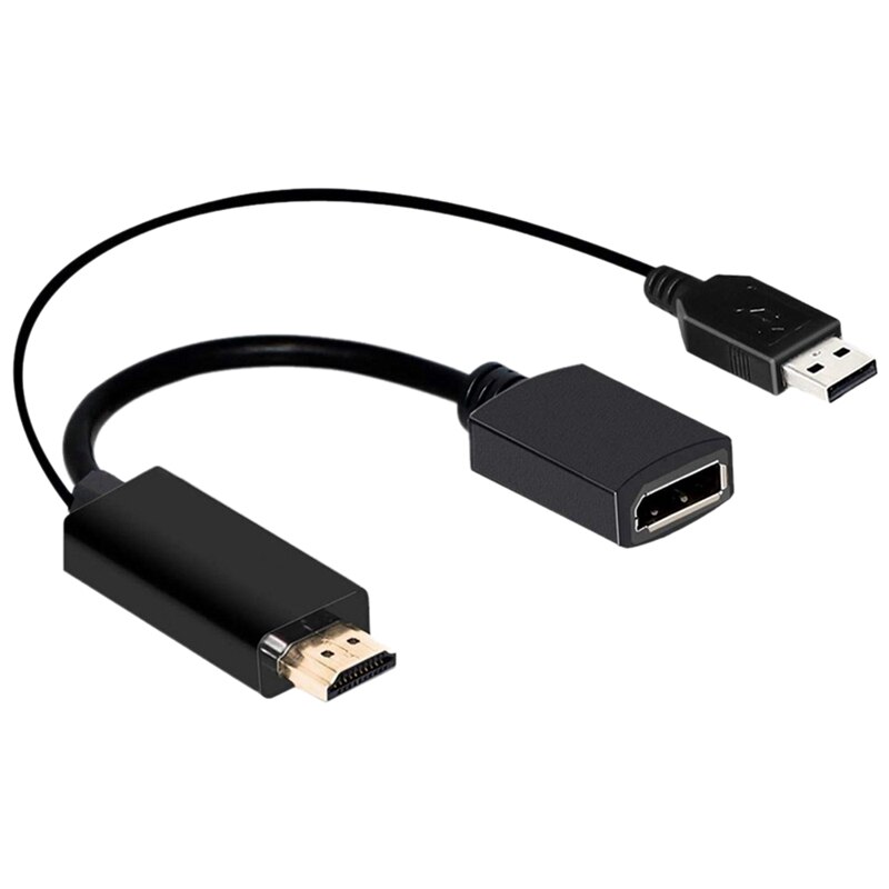 HDMI DisplayPort dönüştürücü adaptör kablosu ile USB güç 4K HDMI DP adaptörü HDMI için donatılmış sistemleri: Default Title