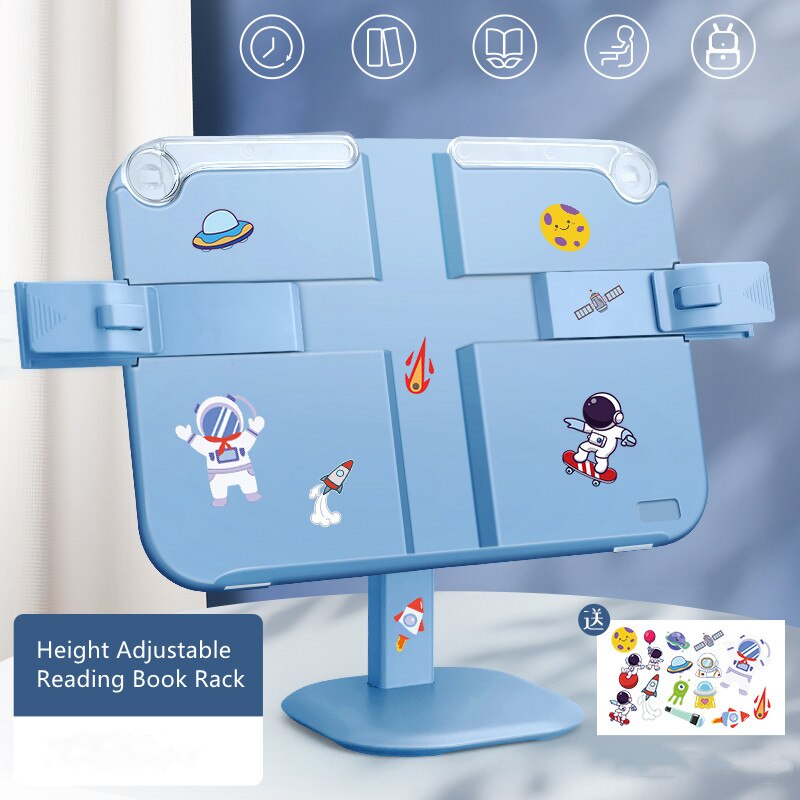 2022 Adjustable Portable Reading Rack Book Holder Support Document Shelf Bookstand Tablet Music Score Recipe Stand: Adjustable-blue