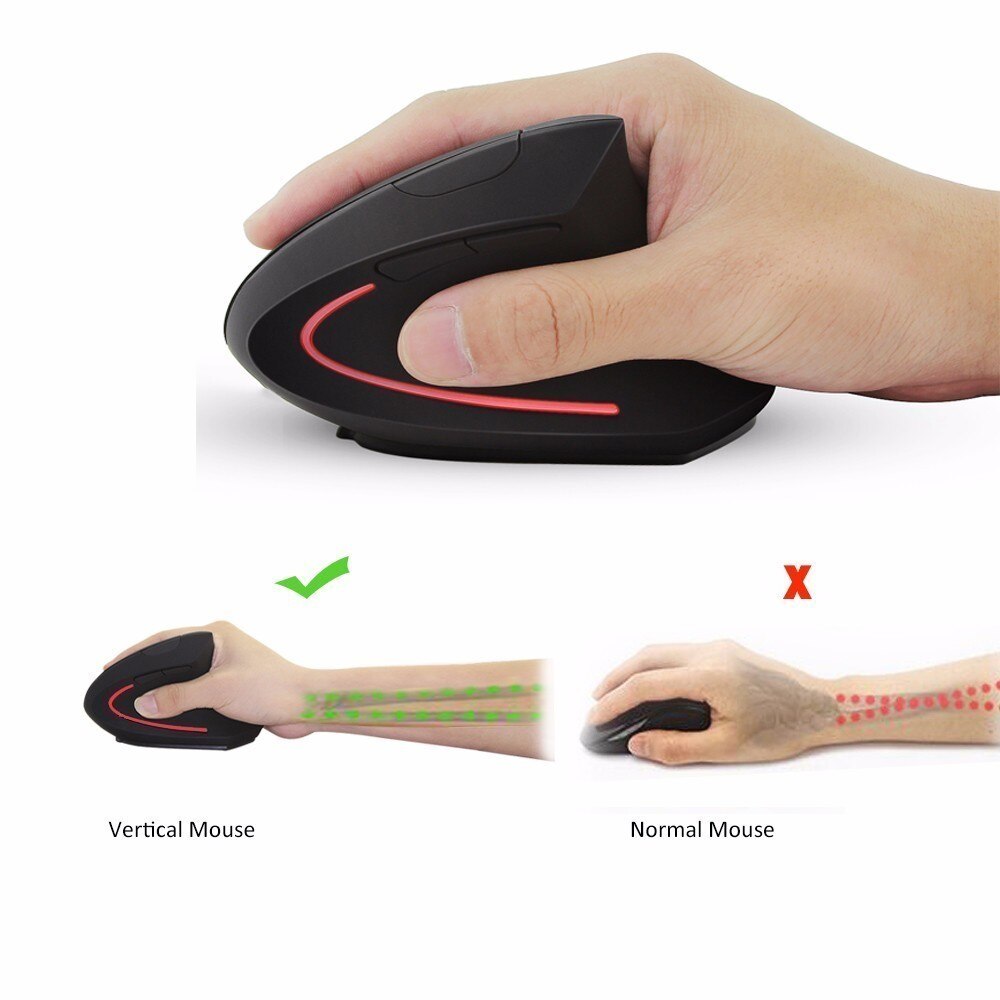 CHYI Wireless Vertikale Computer Maus Ergonomische Wiederaufladbare Mause 2,4 Ghz Optische Usb 6D 1600DPI Gaming Mäuse Für Laptop Macbook