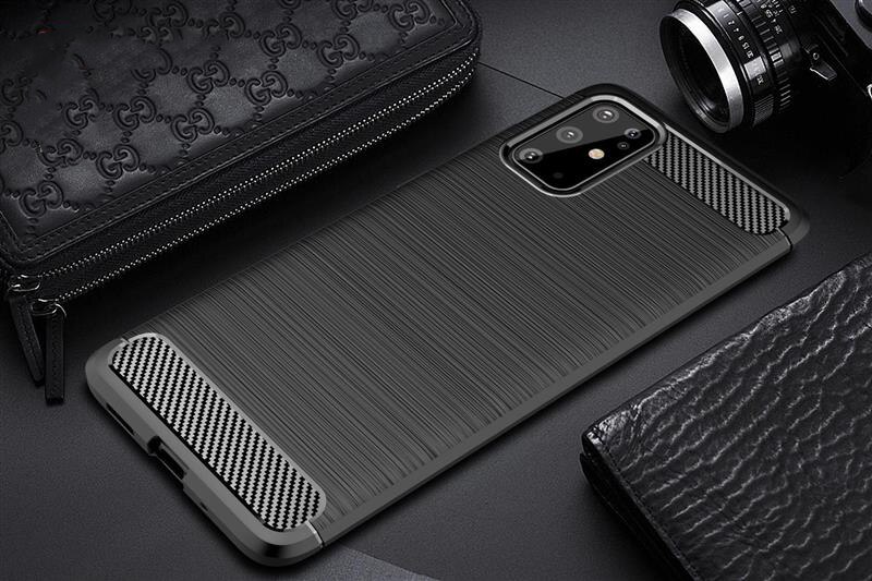 Für Samsung Galaxy S20 S 20 Ultra Fall Carbon Faser Abdeckung Stoßfest Telefon Fall Für Samsung S20 + S 20 plus 5G Abdeckung Flex Stoßstange: Samsung S20 / Black