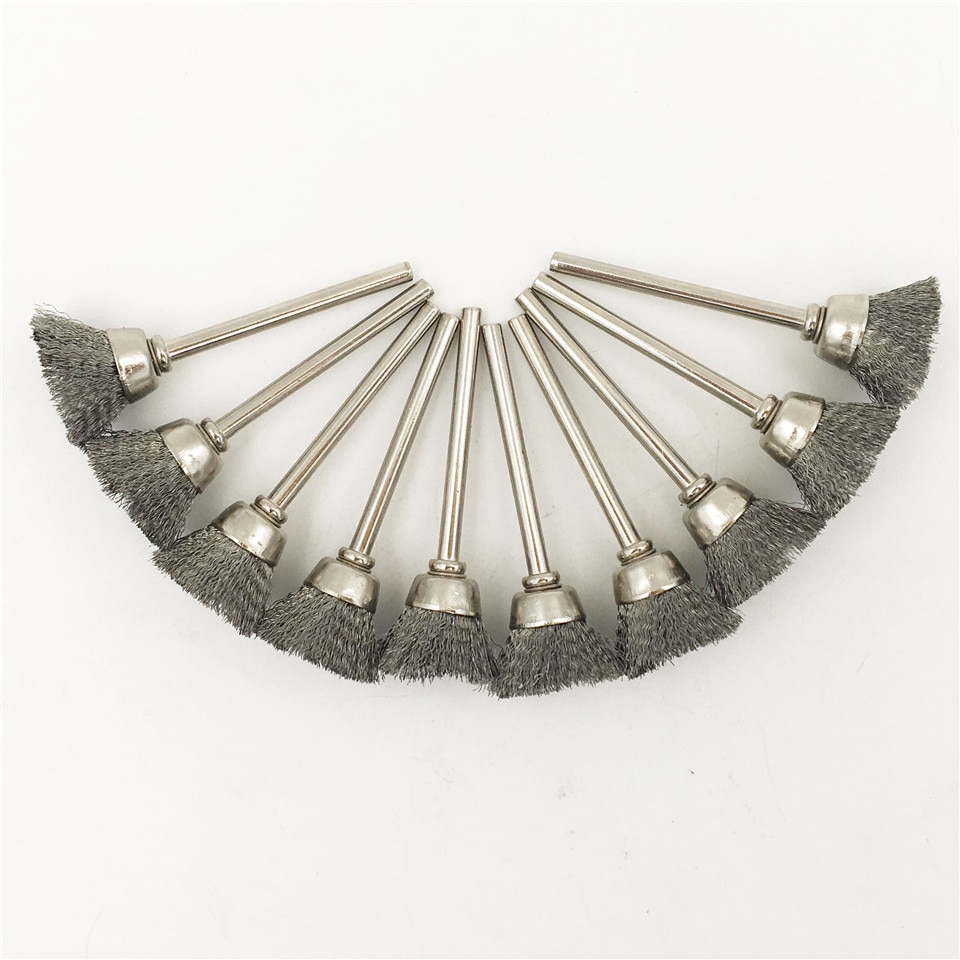 GOXAWEE 100 stuks Voor Dremel Borstel Messing Borstel Polijsten Wielen Set Kit voor Dremel Rotary Tool Power Accessoires Gereedschap