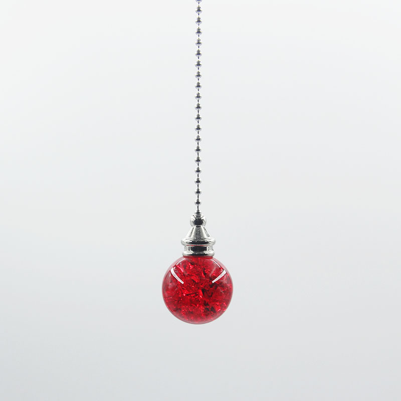 3cm couleur cristal glace fissure boule pendentif ventilateur interrupteur pendentif suspendu Suncatcher maison décoration de mariage ornements créatifs: red