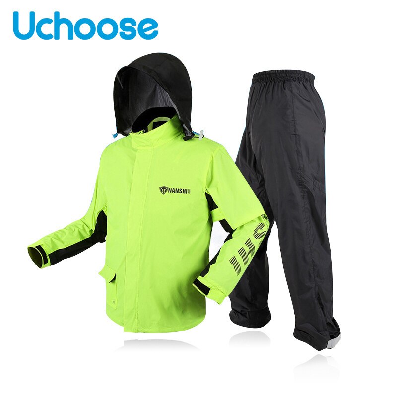 Chaqueta impermeable Universal Seasons, chubasquero transpirable, Neutral, para montar en motocicleta, pantalones de lluvia, traje dividido: green suit / XXL
