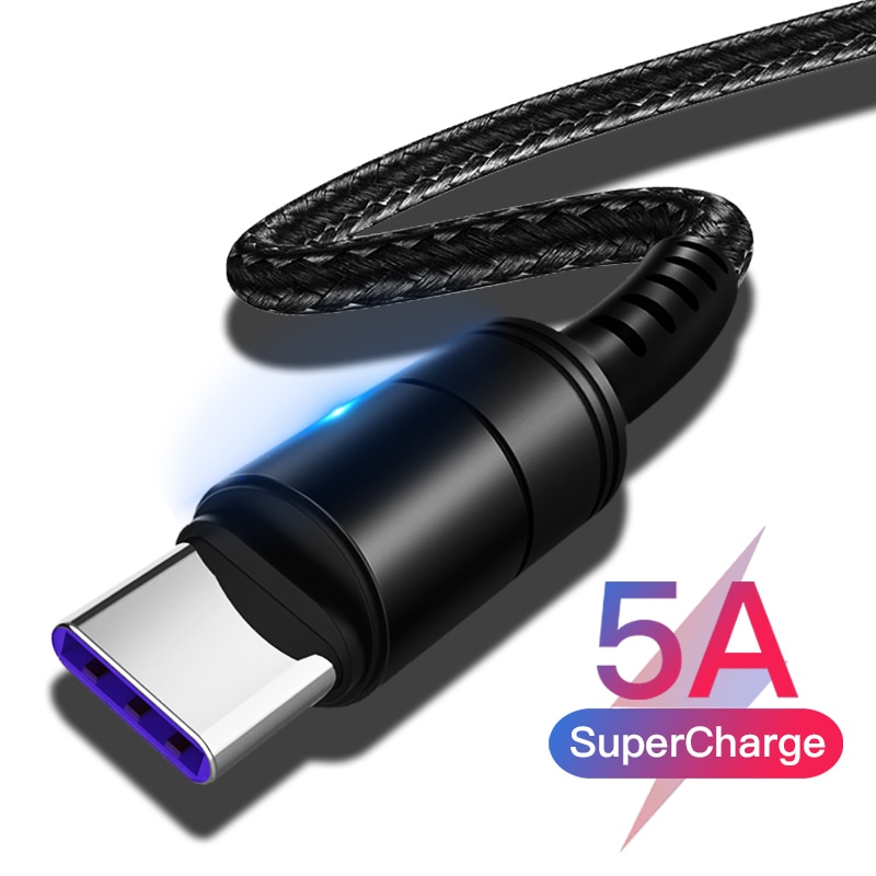 USB Type C 5A Supercharge for Huawei Mate 20 P30 P20 Pro Type C Fast Charging Phone Cord for Honor 20 10 8 V10 USB C Cabo