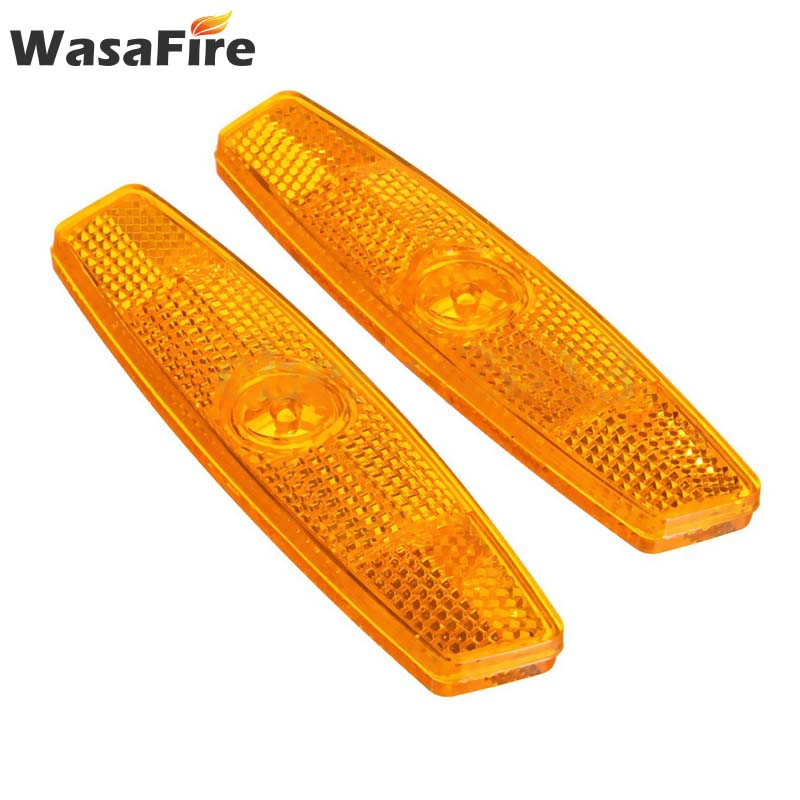 Reflector de radios para bicicleta, luz reflectante para llanta de rueda de bicicleta, luces de advertencia de seguridad nocturna, accesorios de ciclismo, 2 uds.: YELLOW