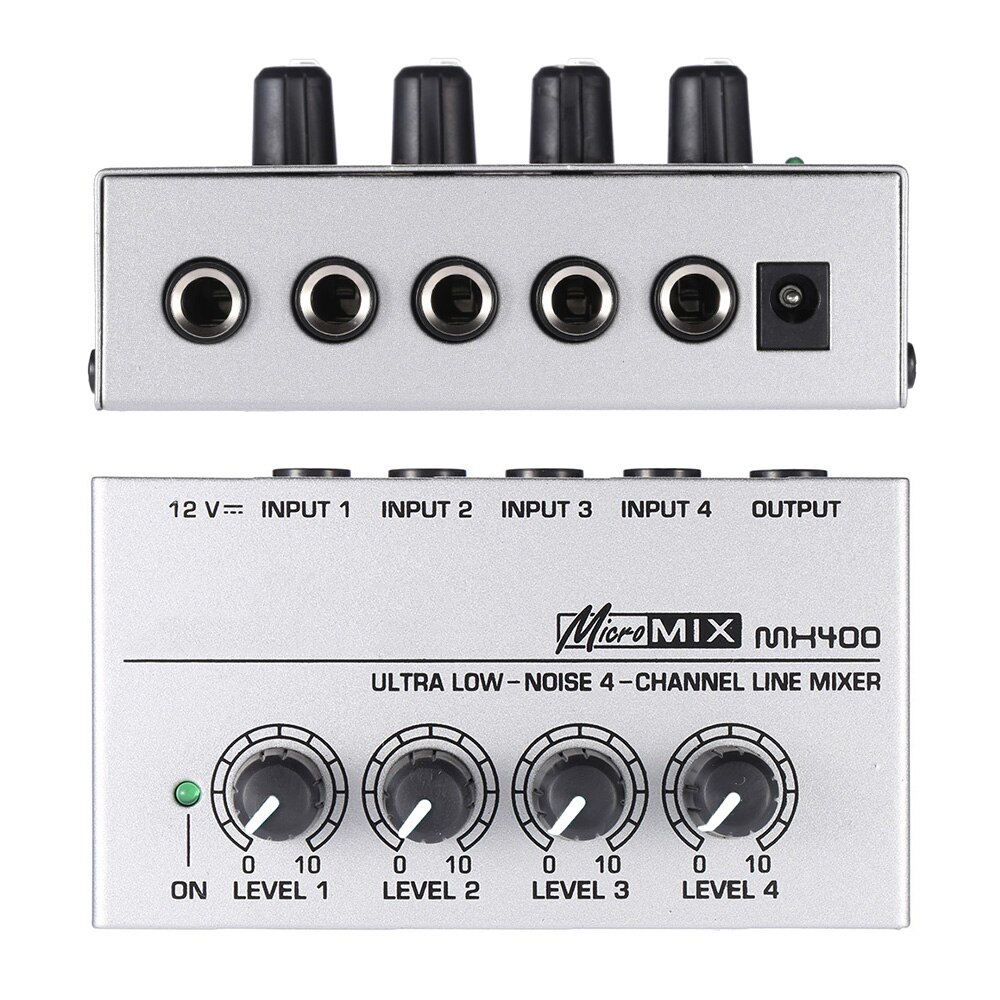 Muslady MX400 Ultra-compact Low Noise 4 Channels Line Mono Audio Mixer Accessories