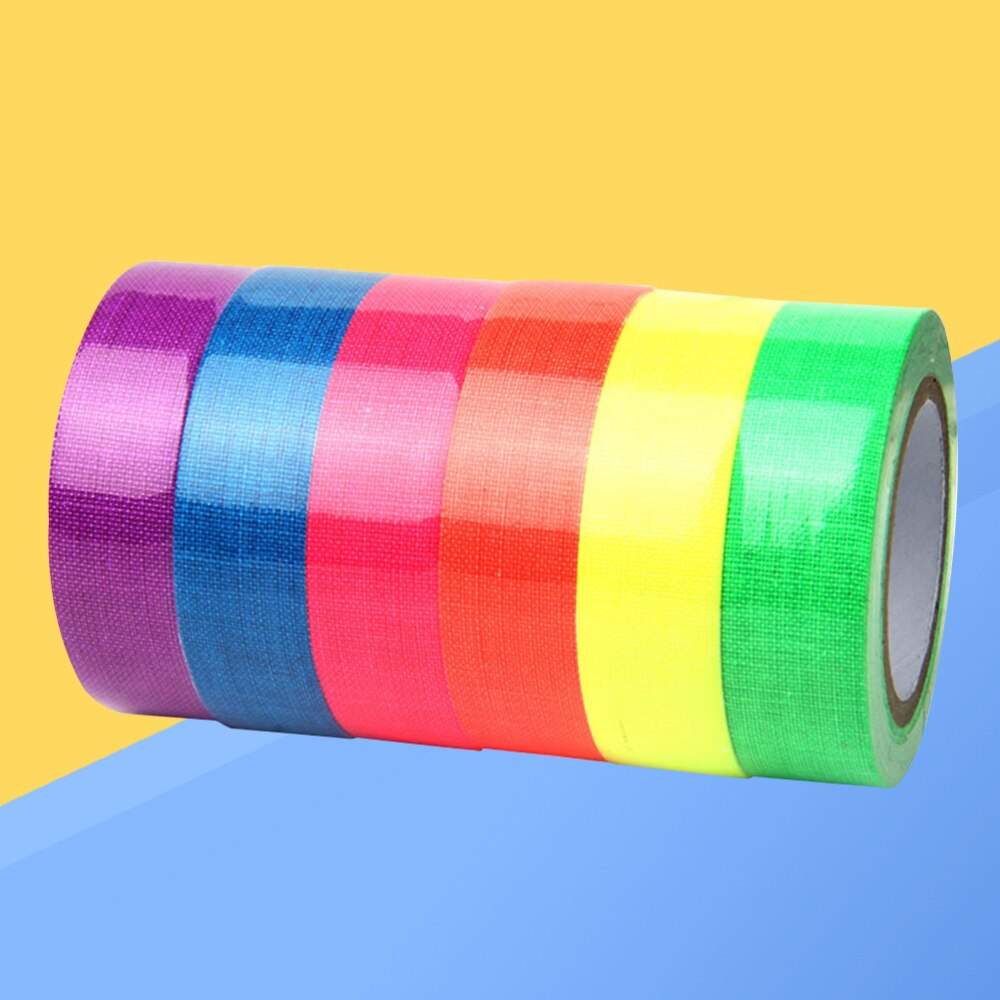 6 Rolls Van Fluorescerende Tape Neon Blacklight Tape Voor Party Stadia En Studio 'S (Assorti Kleur): 12 pcs