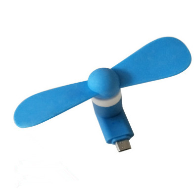 Mobile Phone Fan Android Mini Cell Phone USB Handheld Fan Portable Mobile Phone Fan: Blue
