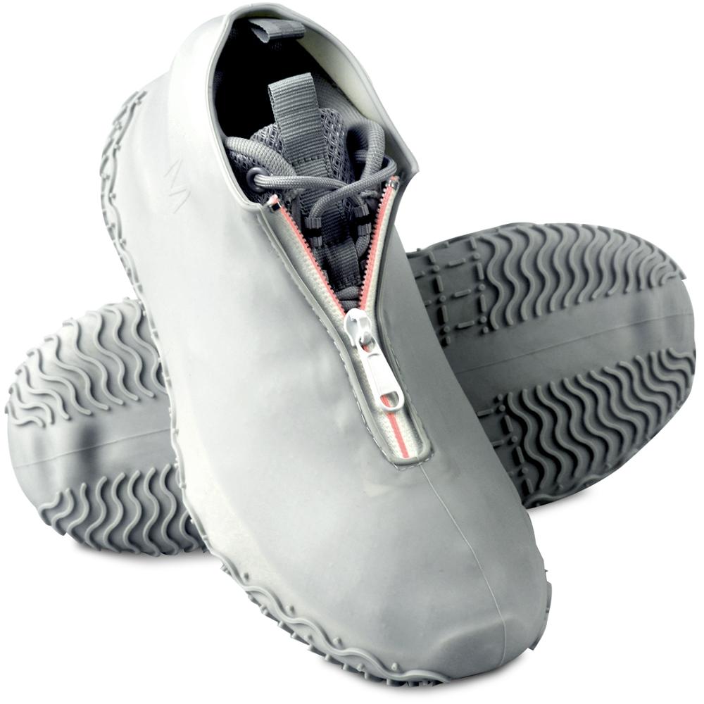 BXIO Siliconen Schoen Covers met Rits Outdoor Siliconen Laarzen Cover Mannen Waterdichte Overschoenen Antislip Schoenen Cover: Grey / M