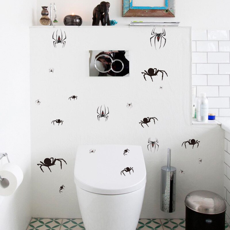 Halloween Spider Stickers Removable Bat Decal Wall Sticker For Window Background Home Office Theme Party Supples Decoration