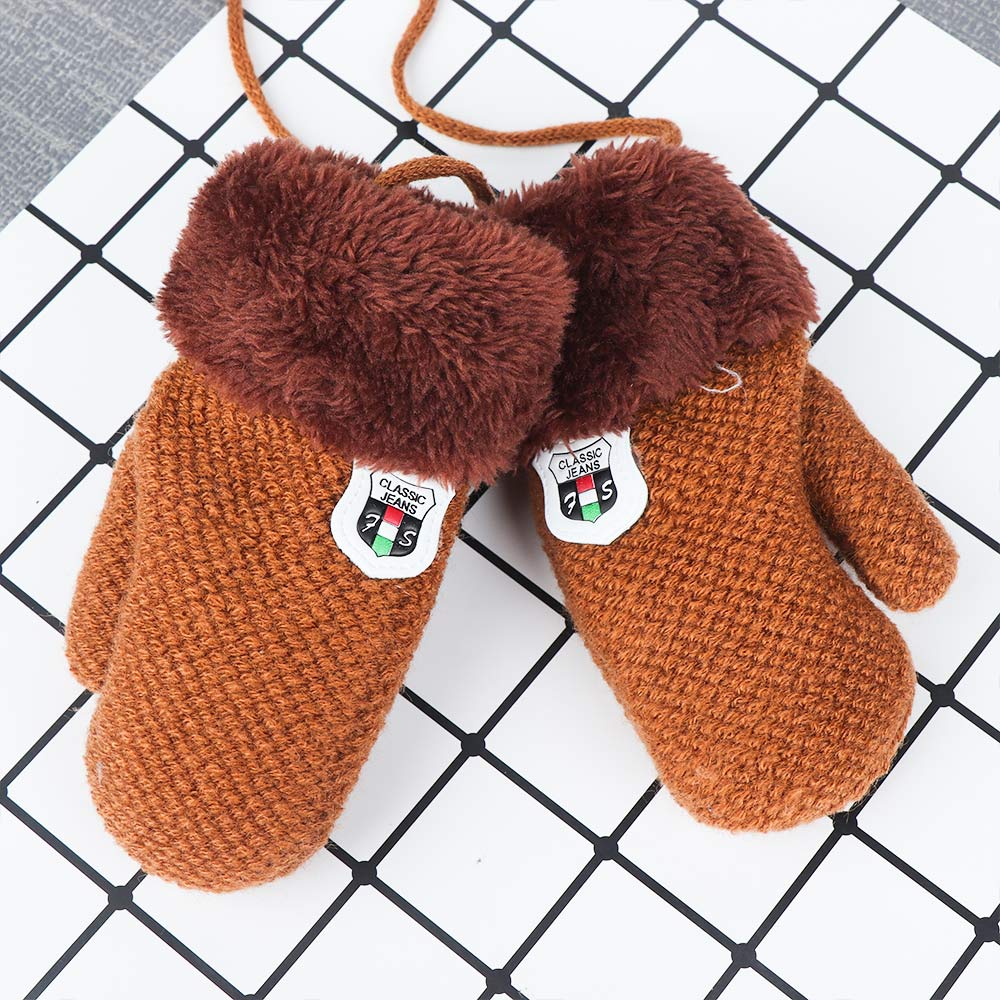 Nuovo Arrivo di Inverno Del Bambino Delle Ragazze Dei Ragazzi A Maglia Guanti Caldi Guanti di Corda Finger Completa Mittens Guanti per I Bambini Del Bambino Bambini CTMC4A17: light khaki