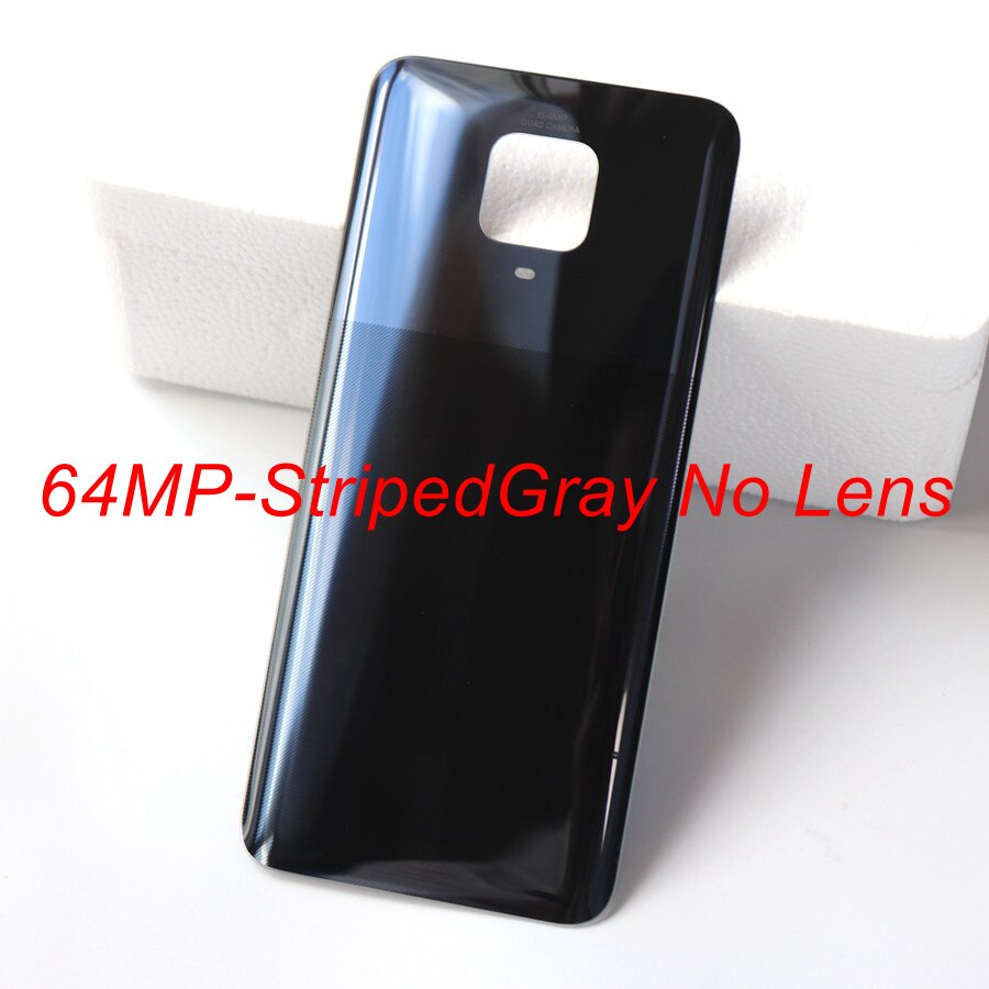 Back Glass Cover for Xiaomi Redmi Note 9 Pro 9S Battery Cover Rear Housing Door Glass Panel Case for Redmi Note 9S Battery Cover: 64MP-StripedGray